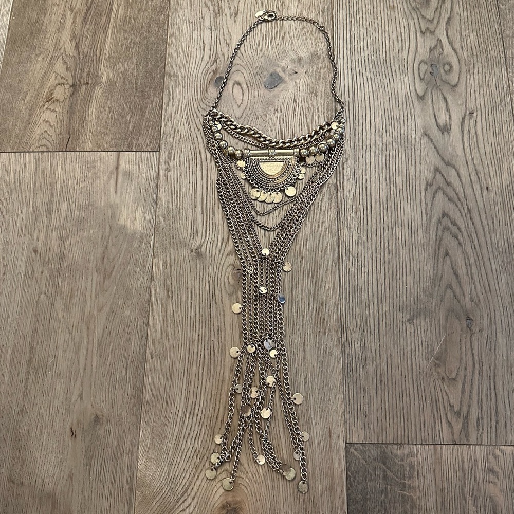 Gold Colored Statement Chain Necklace
